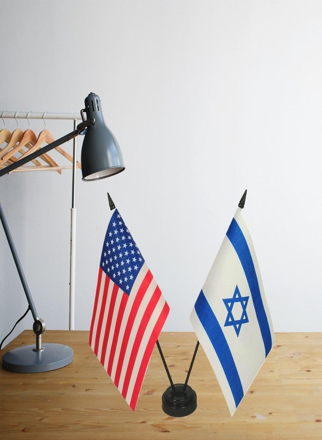 Zigvert American & Israel Desk Flag, 8.2" x 5.5", Polyester, 2-Piece Set for Room Display - Image 4