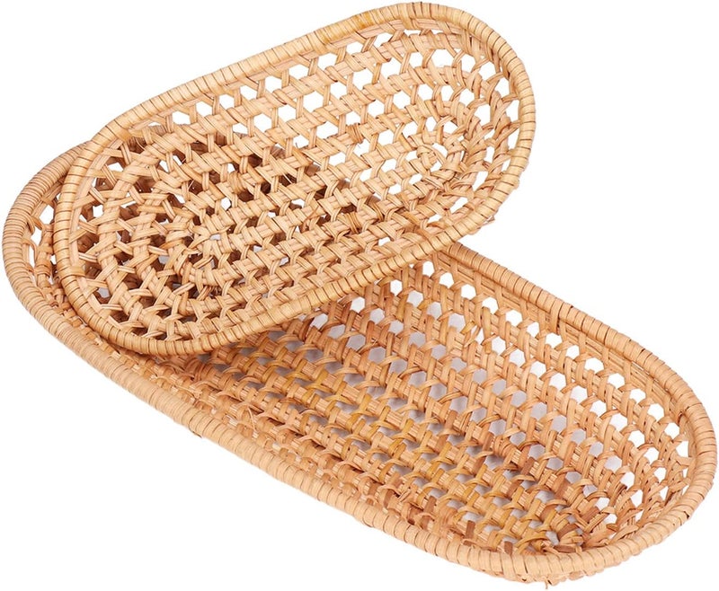 LiebeWH Bread Basket, 2 Large Space Bread Basket, Handmade Rattan Storage Baskets Serving Baskets Exquisite for Sweets - Image 5