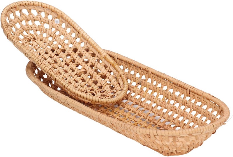 LiebeWH Bread Basket, 2 Large Space Bread Basket, Handmade Rattan Storage Baskets Serving Baskets Exquisite for Sweets - Image 2