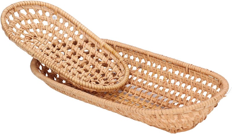 LiebeWH Bread Basket, 2 Large Space Bread Basket, Handmade Rattan Storage Baskets Serving Baskets Exquisite for Sweets - Image 1