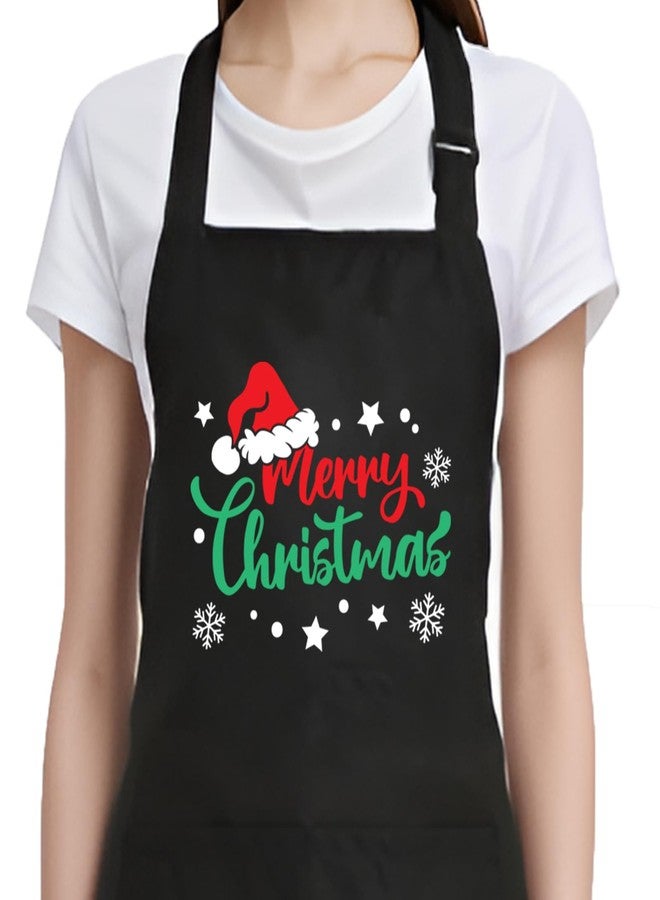 POTALKFREE Christmas Aprons for Women with Pockets, Grilling Aprons for Men BBQ Grill Cooking, Xmas Gifts for Women Mom Wife Husband Dad Family Friends, Christmas Decorations for Party - Image 1