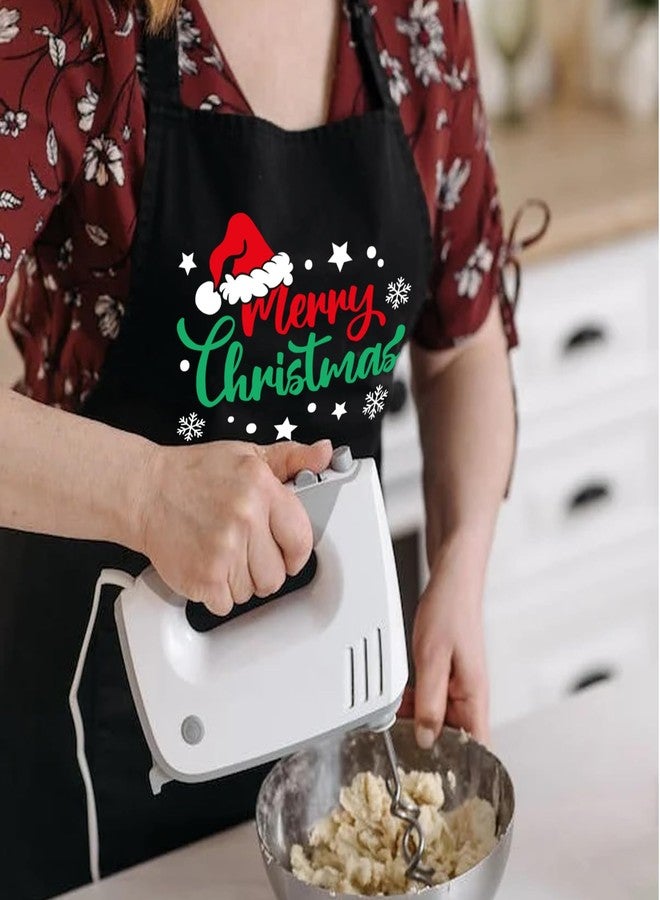 POTALKFREE Christmas Aprons for Women with Pockets, Grilling Aprons for Men BBQ Grill Cooking, Xmas Gifts for Women Mom Wife Husband Dad Family Friends, Christmas Decorations for Party - Image 2