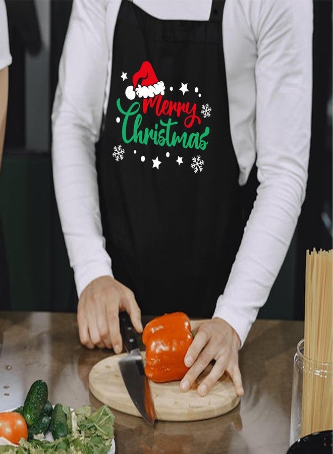 POTALKFREE Christmas Aprons for Women with Pockets, Grilling Aprons for Men BBQ Grill Cooking, Xmas Gifts for Women Mom Wife Husband Dad Family Friends, Christmas Decorations for Party - Image 5