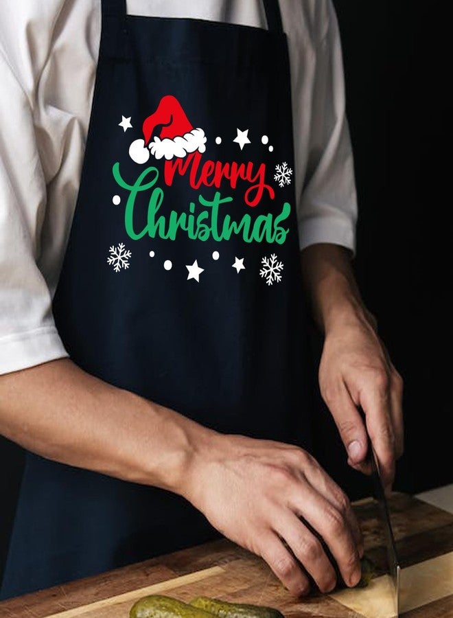 POTALKFREE Christmas Aprons for Women with Pockets, Grilling Aprons for Men BBQ Grill Cooking, Xmas Gifts for Women Mom Wife Husband Dad Family Friends, Christmas Decorations for Party - Image 3