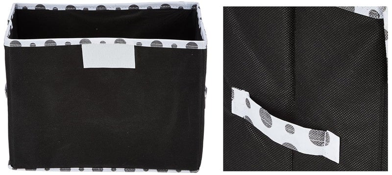 Kuber Industries Small NonWoven Storage BoxBin with Transparent Lid HandleFoldable Dot PrintSmall size 35 x 18 x 22 Cm Black44KM0410 - Image 4