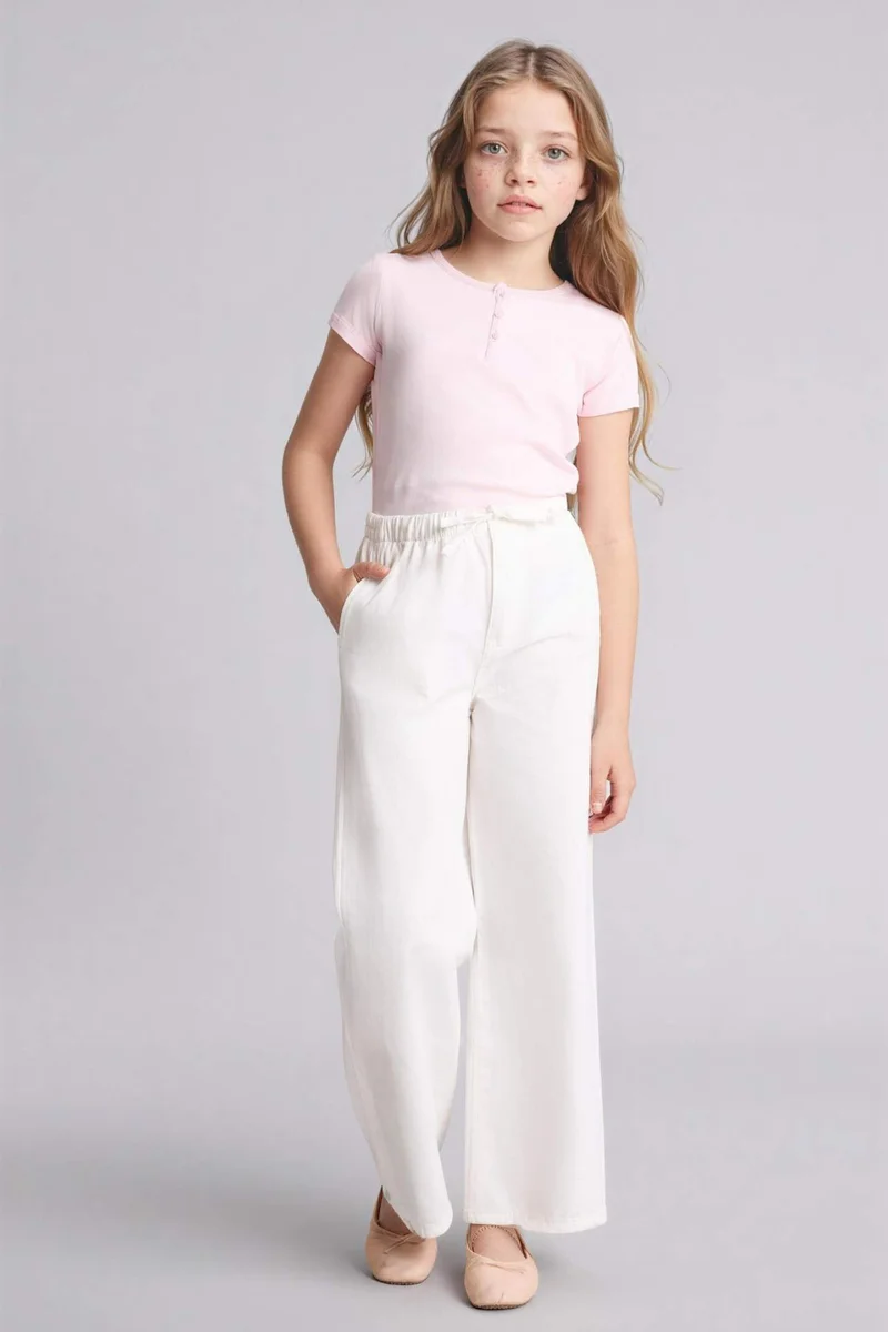 ديفاكتو Wide Leg Gabardine Trousers