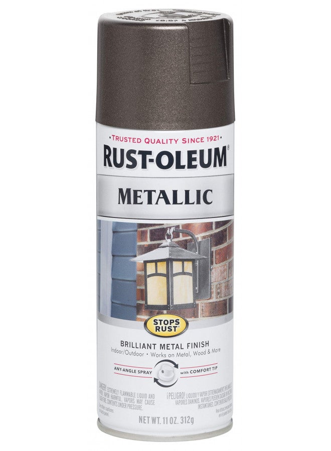 RUST-OLEUM رش طلاء معدني من راست-أوليوم 7272830 يوقف الصدأ، 11 أونصة، برونزي داكن - Image 2