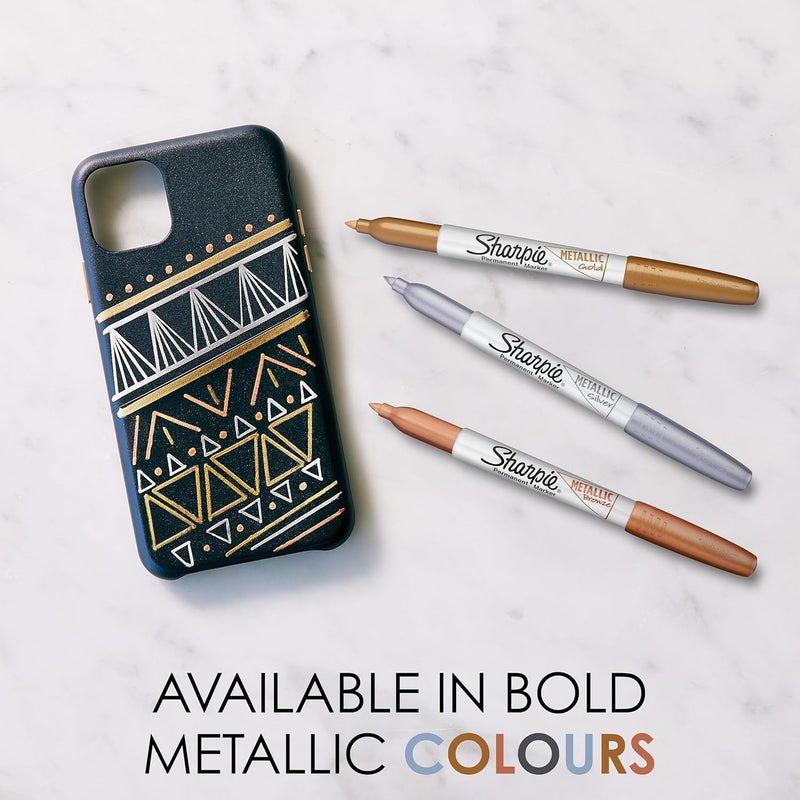 Sharpie ماركرات شاربى المعدنية الدائمة - فضي، 12 قطعة - Image 2