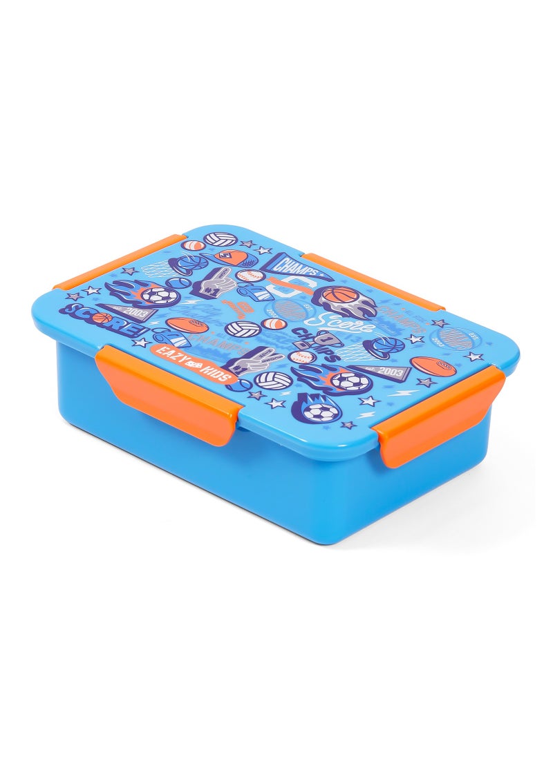 Eazy Kids Lunch Box And Tritan Water Bottle W/ Spray Soccer-Blue 750Ml  - Image 2