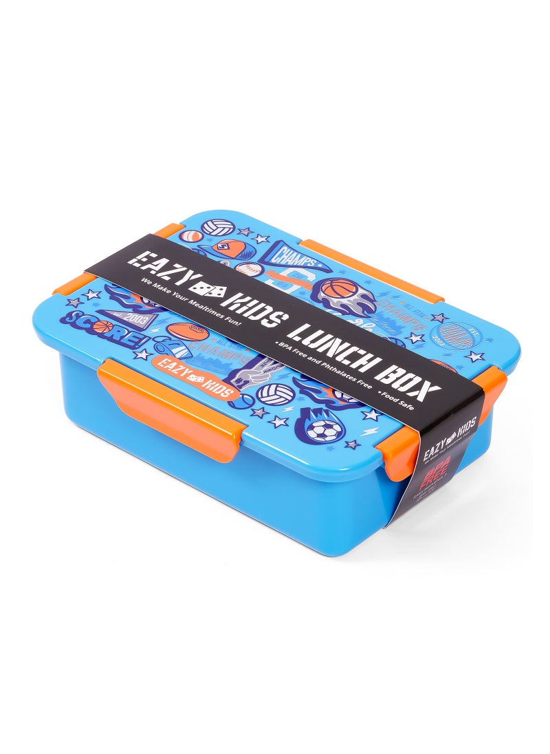 Eazy Kids Lunch Box And Tritan Water Bottle W/ Spray Soccer-Blue 750Ml  - Image 3