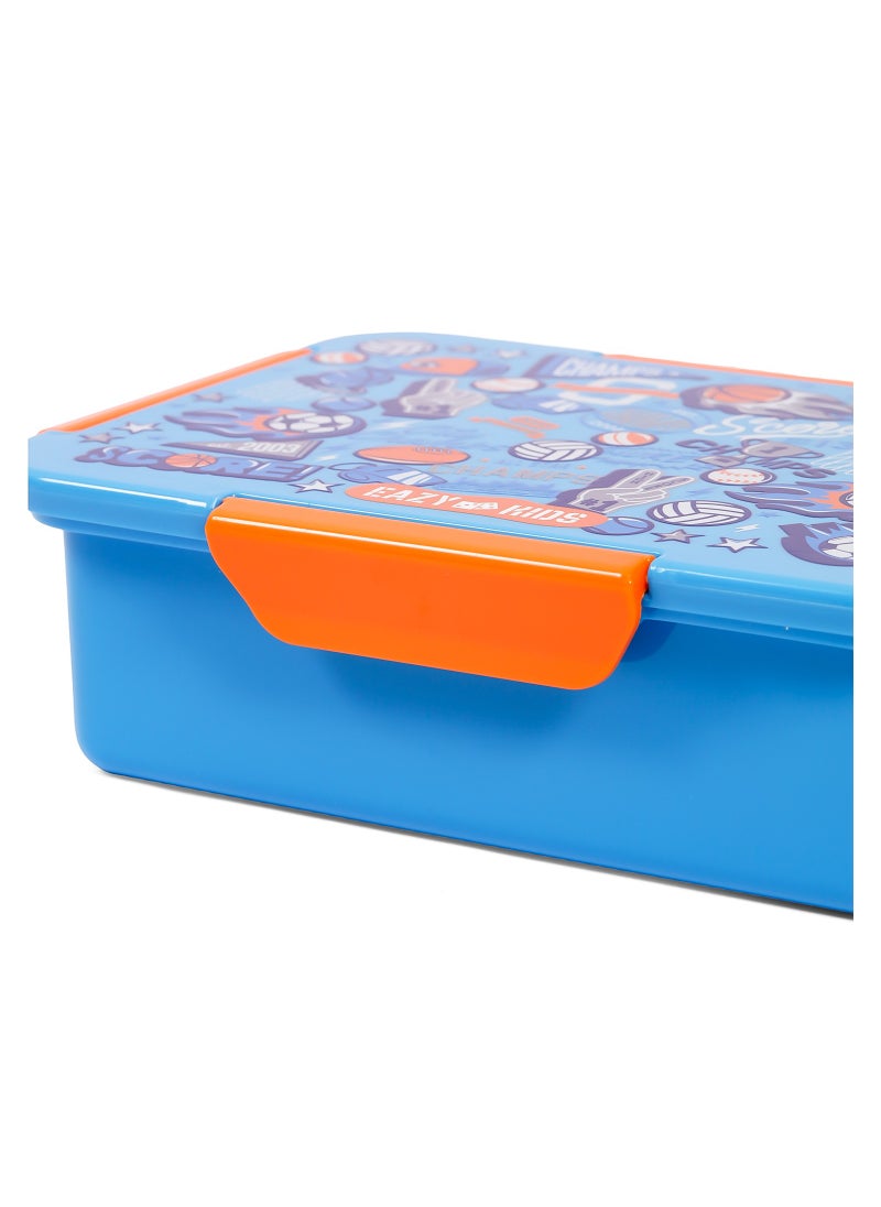 Eazy Kids Lunch Box And Tritan Water Bottle W/ Spray Soccer-Blue 750Ml  - Image 5
