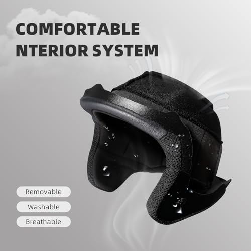 TRIANGLE Open Face Motorcycle Helmet Retro 3/4 Helmets with Clear Visor for Men Women DOT Approved - Image 5