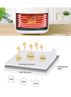 Home Care 100pcs Air Fryer Disposable Paper Liners，Non Stick Parchment Paper for Air Fryer Liners，Square Food Grade Baking Paper for Air Fryer，16cm/6.3inch，Brown  - Image 3