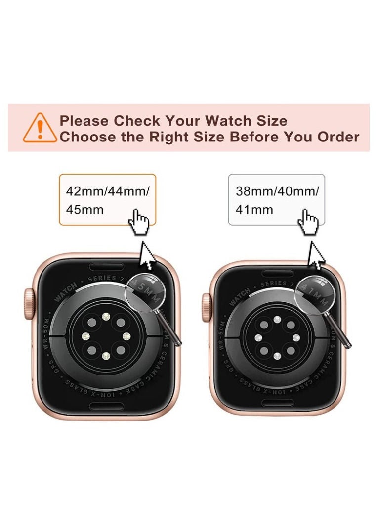 RiZOW Stainless Steel Metal Strap Compatible with iwatch Apple Series Watch 7/6/5/4/3/2/1/SE Replacement band 42mm 44mm 45mm - Black