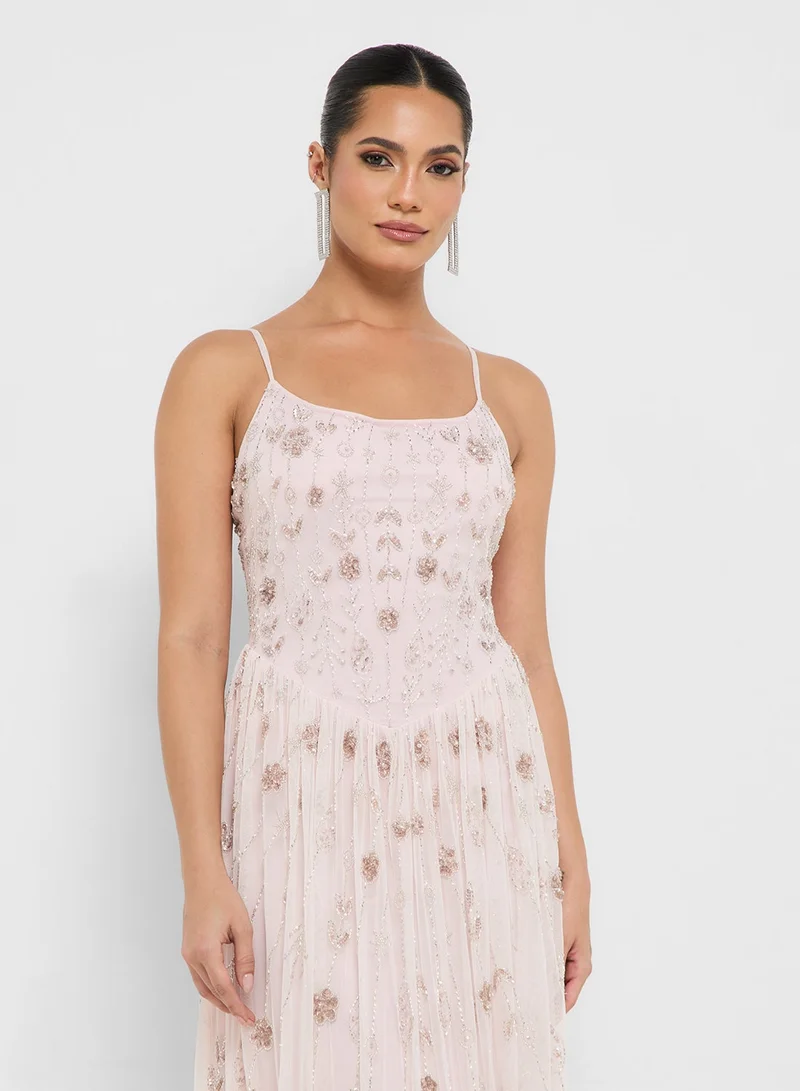 Namshi x  Corset Bodice Bead Embroidered Dress for Women | Best Price UAE