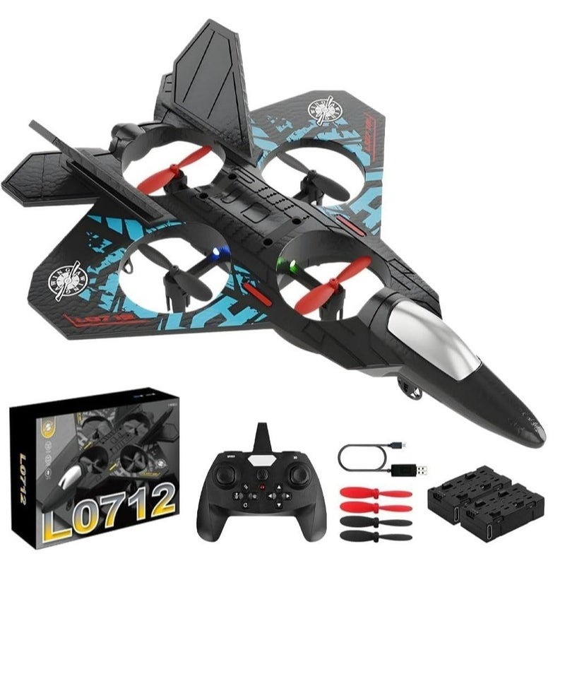 DUSALA Foam Drone RC Airplane for Kids & Beginners – Remote Control Fighter Jet with LED Lights, Auto Hovering, 360° Flip, 2.4GHz RC Plane, USB Rechargeable Quadcopter, Stunt Jet Toy Gift for Boys & Adults - Image 1