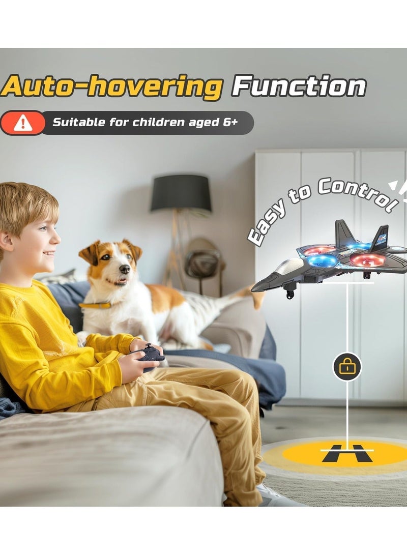 DUSALA Foam Drone RC Airplane for Kids & Beginners – Remote Control Fighter Jet with LED Lights, Auto Hovering, 360° Flip, 2.4GHz RC Plane, USB Rechargeable Quadcopter, Stunt Jet Toy Gift for Boys & Adults - Image 4