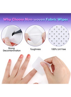 Maitys 400 Pieces Nail Art Polish Wipes Eyelash Glue Cleaner Glue Wiping Cloth Non-woven Fabric Wipes Removal Tool for Eyelash Extension Glue and Nail Polish Bottle  - Image 2