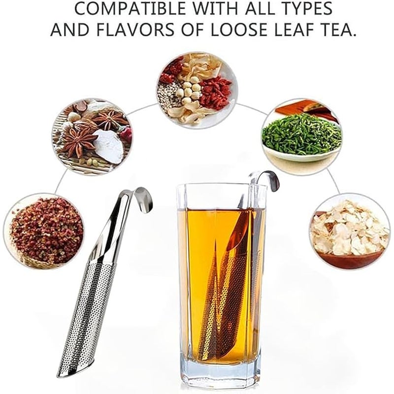 Stainless Steel Tea Diffuser, 2024 Upgrade Tea Artifact Creative Pipe Stainless Steel Tea Infuser with Hanging Hook Handle Fine Holes Tea Interval Diffuser or Loose Tea Leaf Coffee - Image 3