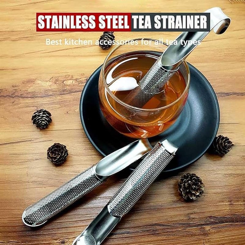Stainless Steel Tea Diffuser, 2024 Upgrade Tea Artifact Creative Pipe Stainless Steel Tea Infuser with Hanging Hook Handle Fine Holes Tea Interval Diffuser or Loose Tea Leaf Coffee - Image 4