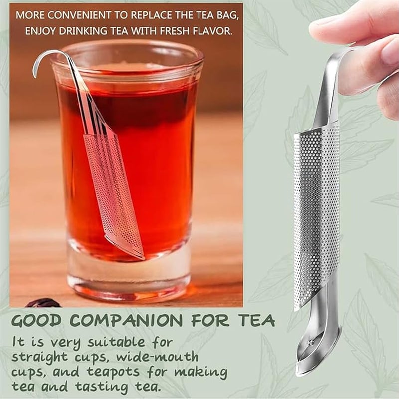Stainless Steel Tea Diffuser, 2024 Upgrade Tea Artifact Creative Pipe Stainless Steel Tea Infuser with Hanging Hook Handle Fine Holes Tea Interval Diffuser or Loose Tea Leaf Coffee - Image 5