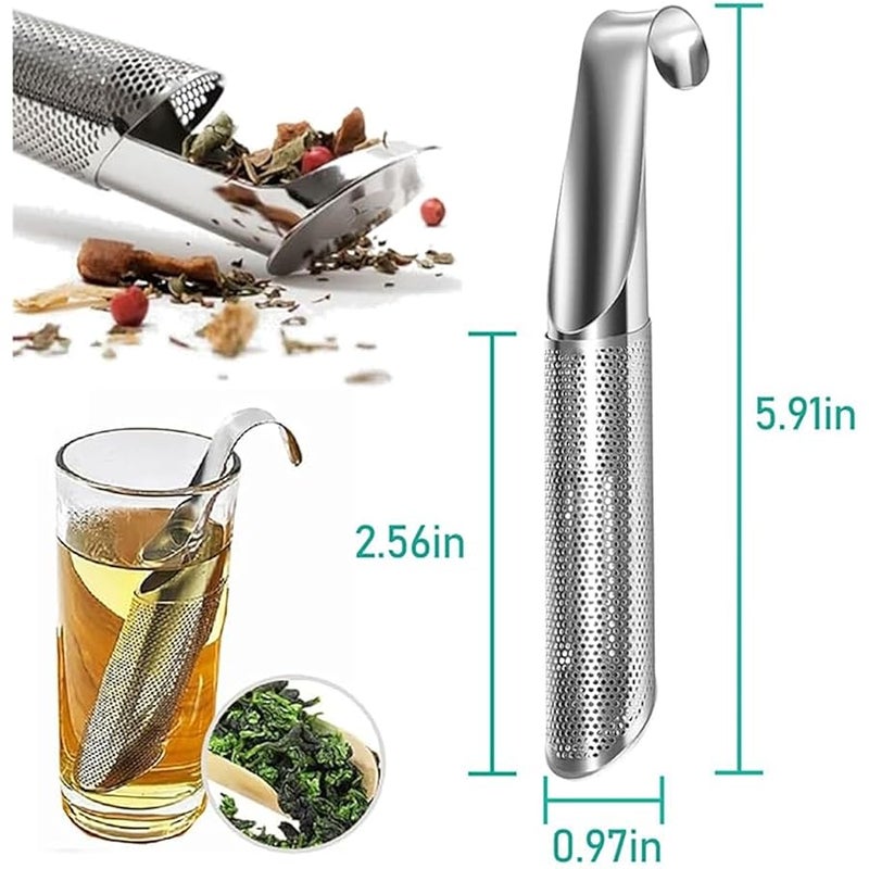 Stainless Steel Tea Diffuser, 2024 Upgrade Tea Artifact Creative Pipe Stainless Steel Tea Infuser with Hanging Hook Handle Fine Holes Tea Interval Diffuser or Loose Tea Leaf Coffee - Image 2