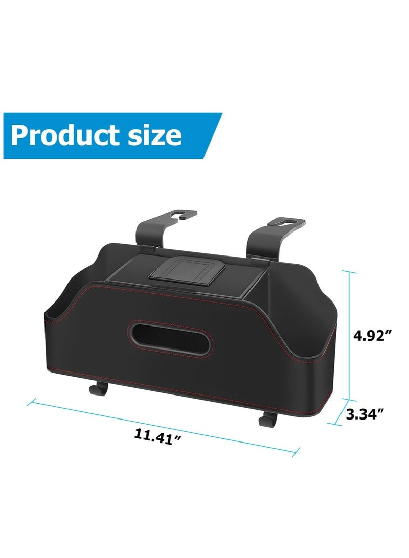 Brinaoki Multi functional car rear seat backrest storage box, portable paper tissue box, wet wipe box, car 2-in-1 water cup beverage holder, travel phone holder (with hook) - Image 5