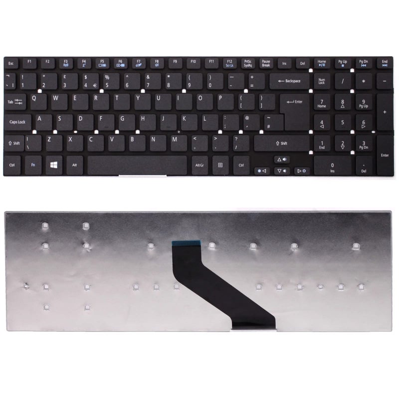 New Laptop Keyboard Replacement For ACER E5-571, E5-571G, E1-572, E1-532, E15, E5-511,E5-511G, ES1-531, ES1-731, ES1-711, E5-511P, E5-521, E5-521G UK Layout English Non Backlit Keyboard without frame