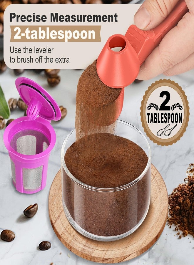 Lov Sprout Coffee Scoop & Funnel for Reusable K Cup Refillable Coffee Pods, Coffee Measuring Spoon 2 Tablespoon Capacity, Scoop with Funnel for Ground Coffee, Protein Powder, Tea (Orange, 2 Pack) - Image 2