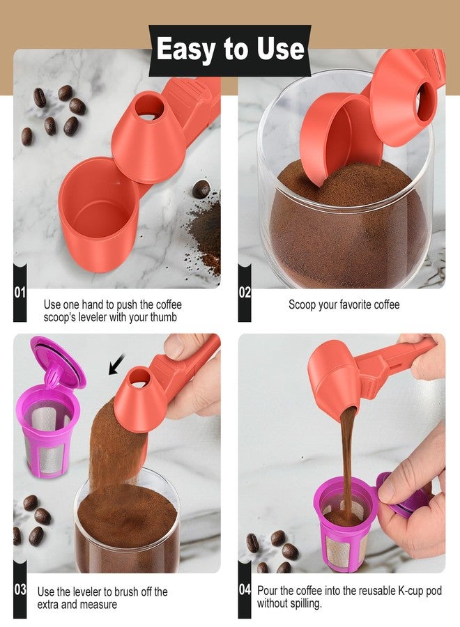 Lov Sprout Coffee Scoop & Funnel for Reusable K Cup Refillable Coffee Pods, Coffee Measuring Spoon 2 Tablespoon Capacity, Scoop with Funnel for Ground Coffee, Protein Powder, Tea (Orange, 2 Pack) - Image 4