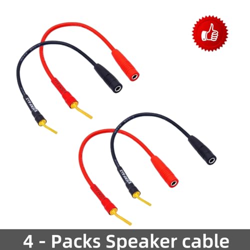 KOOKFJLLZ 2mm to 4mm Banana Plug Adapter Cable - Speaker Wire Connectors with Gold Plated Contacts, 8 Inch Audio Adapter for Amplifiers and Home Theater (4-Pack) - Image 3