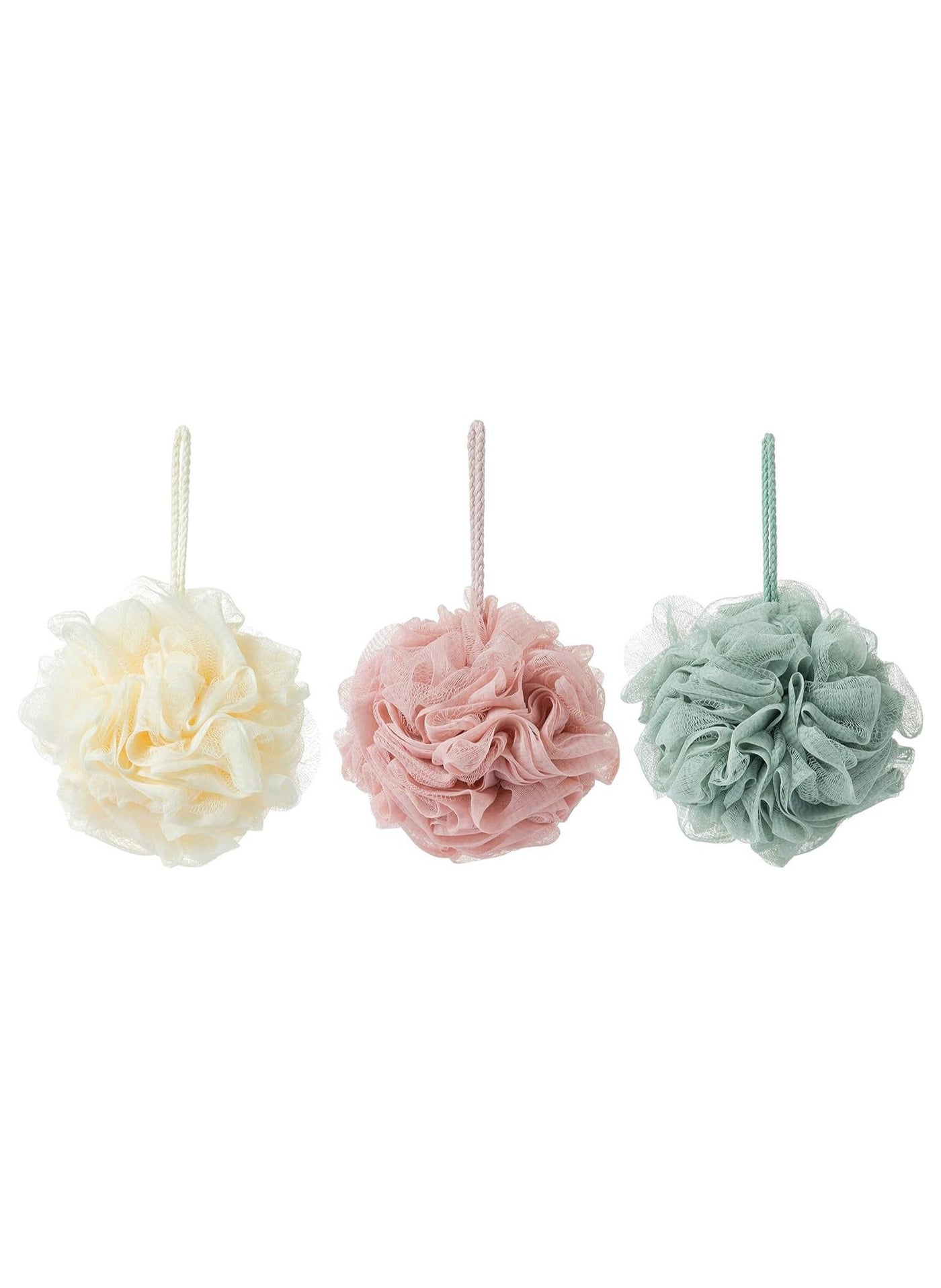 3 Pcs Bath Loofah, Bath Body Scrubber for Women - Men, Exfoliating Bath Sponge Body Scrubber Biodegradable, Scratch-Free Body Wash Sponge Shower Essential Skin Care by INVERSE