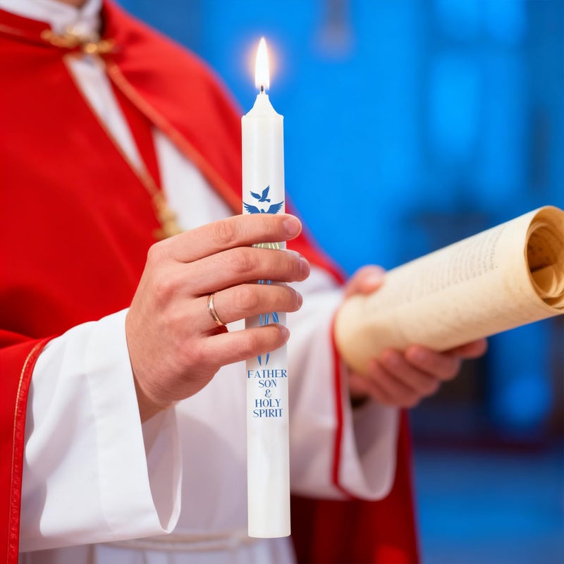 Ohmique Baptism Candle - Baptismal Candles for Boys and Girls, Catholic Baptism Gift - Velas para Bautizo - Velas para Bautizo de NiÃ±o - Image 4