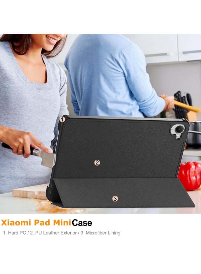 Case for Xiaomi Pad Mini 8.8 Inch, Thin Leather Case with Multi-Angle Viewing Folio Protective Case Document Slots and Auto Sleep/Wake Function - Image 4
