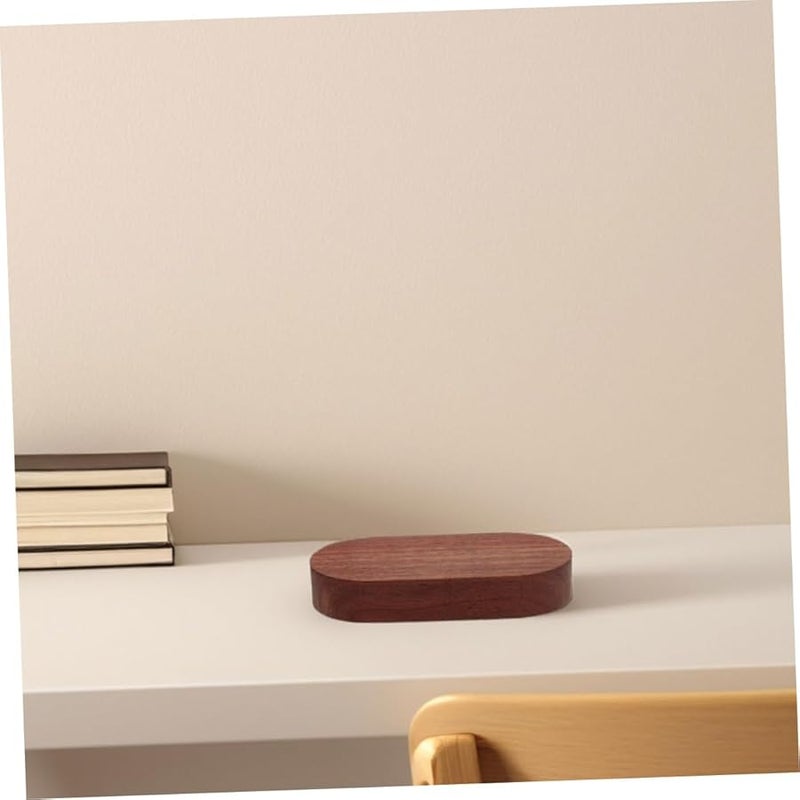 Walnut Wood Base Pedestal Stand For Figurines And Decorative Home Office Display - Image 5