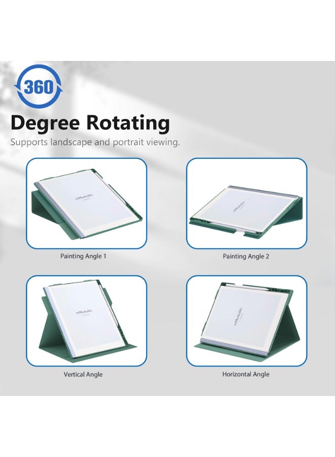 My Choice 360° Folding Case Cover with Pen Slot for Remarkable 2 10.3"- Green - Image 5