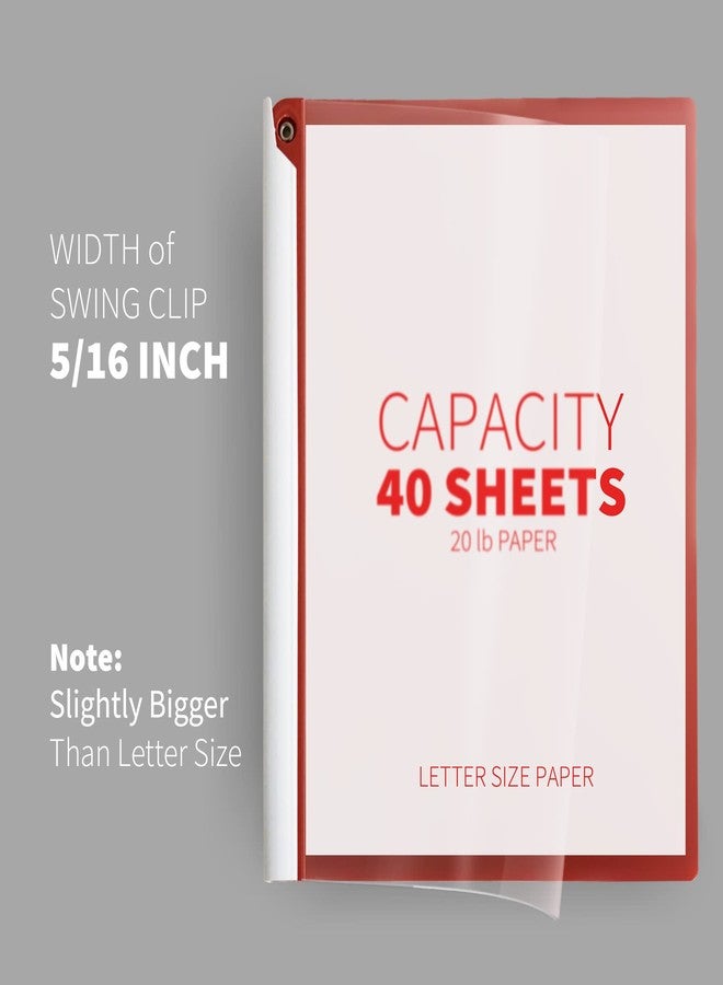 Binditek 6 Pack Clear Front Report Covers with Swing Clip, 5 Assorted Back Covers Colors, 40 Sheet Capacity, 8.9 x 11.9 Inches, for Letter Size and A4 Size, Heavy Duty, Office Supplies - Image 2