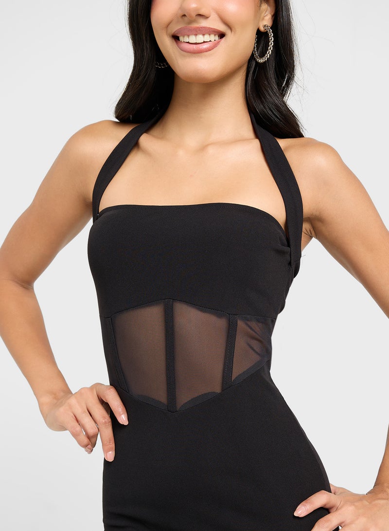 Ginger Halter Mesh Mini Dress  - Image 3