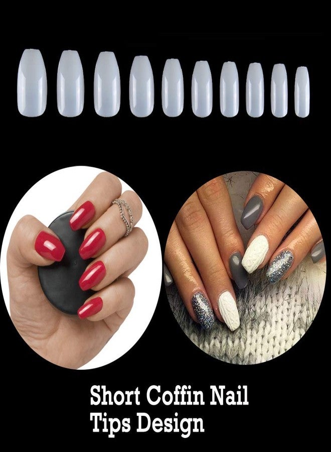Authentic Store Set Of 100Pc Professional/Personal Reusable French Long Acrylic False Fake Nails White Color DIY Decoration Artificial White Nailart Tip Accessory - Image 2