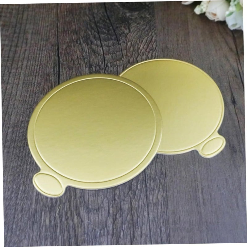 100 Pcs Round Gold Cardboard Mousse Cake Serving Bases Single Portion Eco Friendly Sturdy Dessert Display Boards Recyclable - Image 5