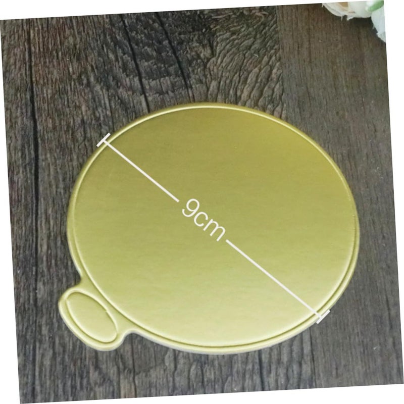 100 Pcs Round Gold Cardboard Mousse Cake Serving Bases Single Portion Eco Friendly Sturdy Dessert Display Boards Recyclable - Image 3