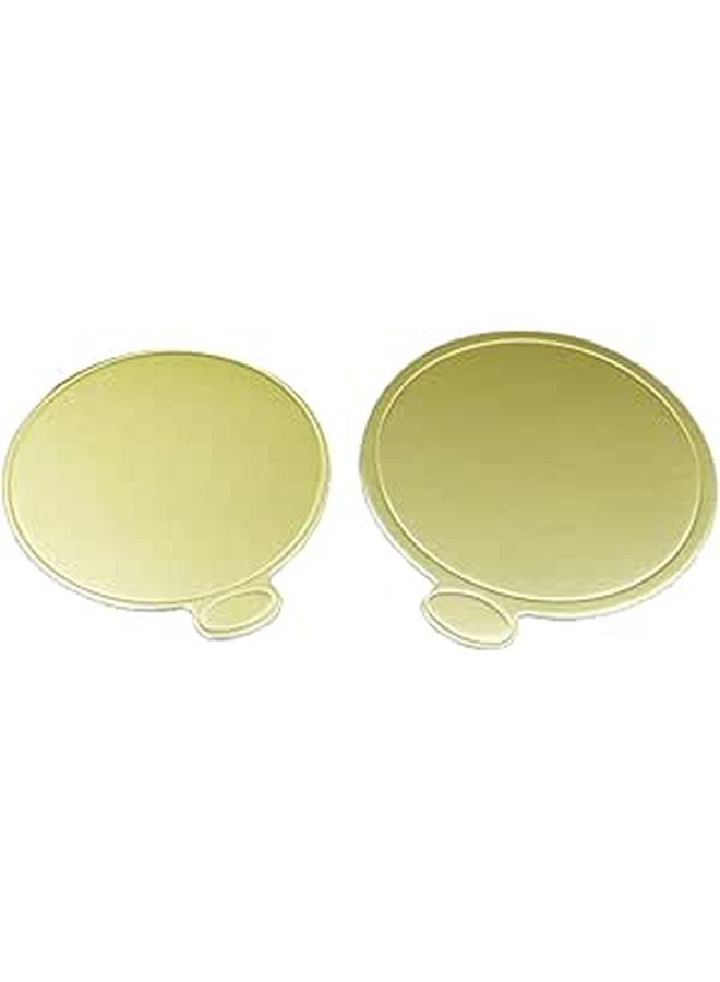 100 Pcs Round Gold Cardboard Mousse Cake Serving Bases Single Portion Eco Friendly Sturdy Dessert Display Boards Recyclable - Image 1