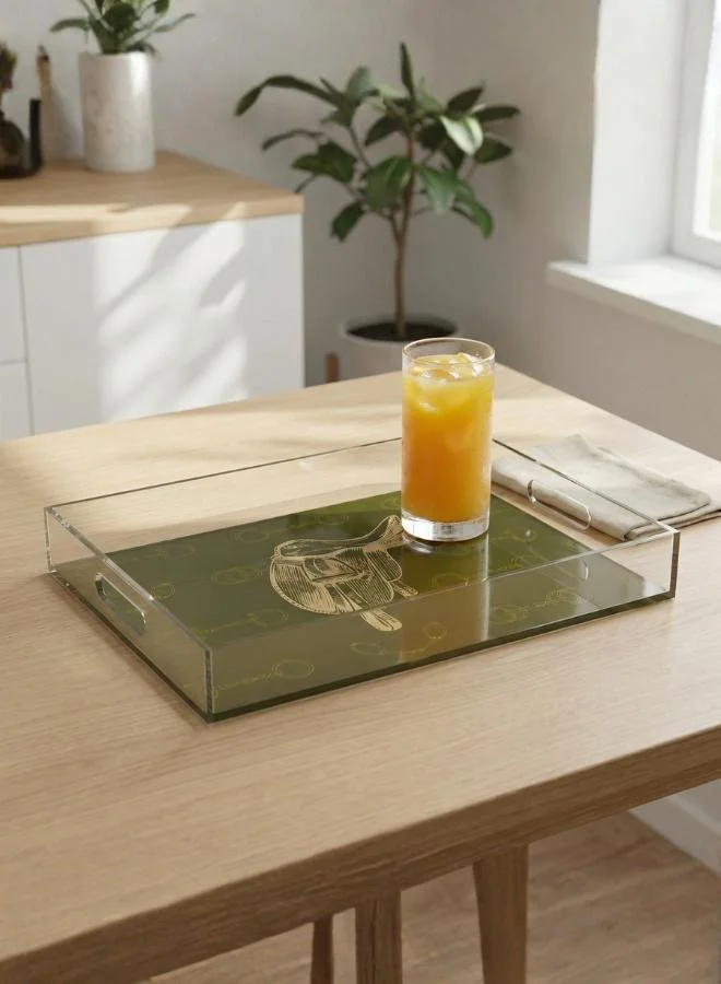 صلصال Fares Medium Serving Tray - Olive Green