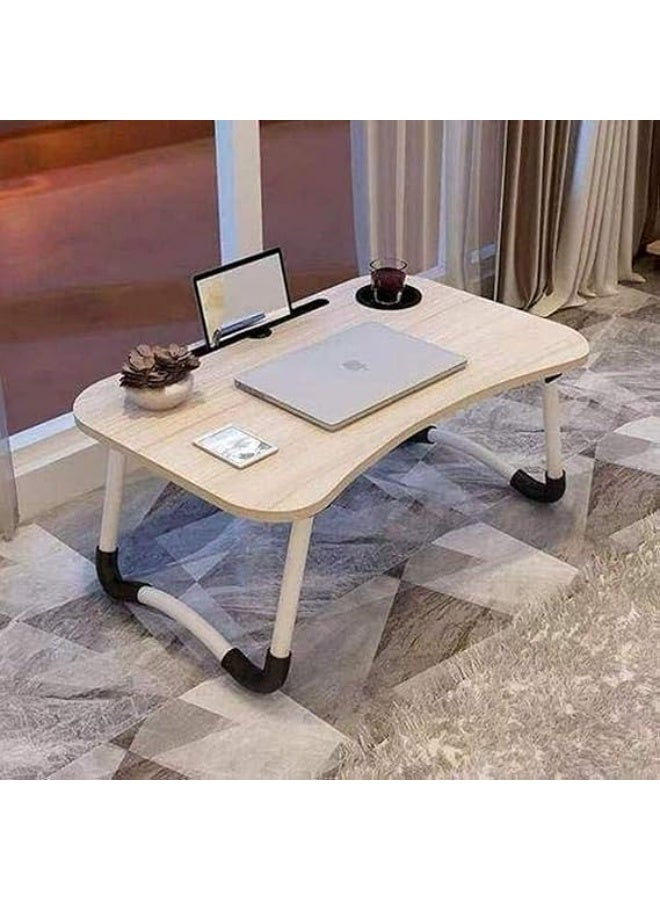Generic Laptop Bed Table – Portable Foldable Lap Desk with Tablet Slot, Cup Holder, Notebook Stand & Breakfast Tray - Image 4