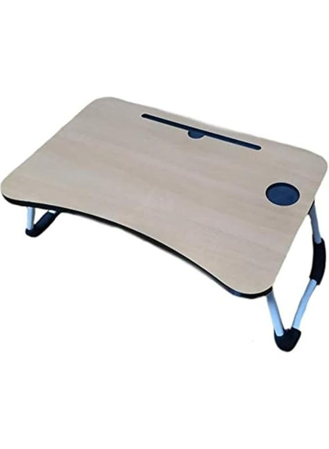Generic Laptop Bed Table – Portable Foldable Lap Desk with Tablet Slot, Cup Holder, Notebook Stand & Breakfast Tray - Image 1