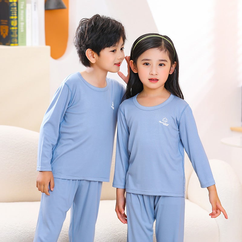 Children'S Wear Modal Long Sleeve Trousers Large Children'S Home Suit Air-Conditioning Suit Korean Underwear Thin - Image 4