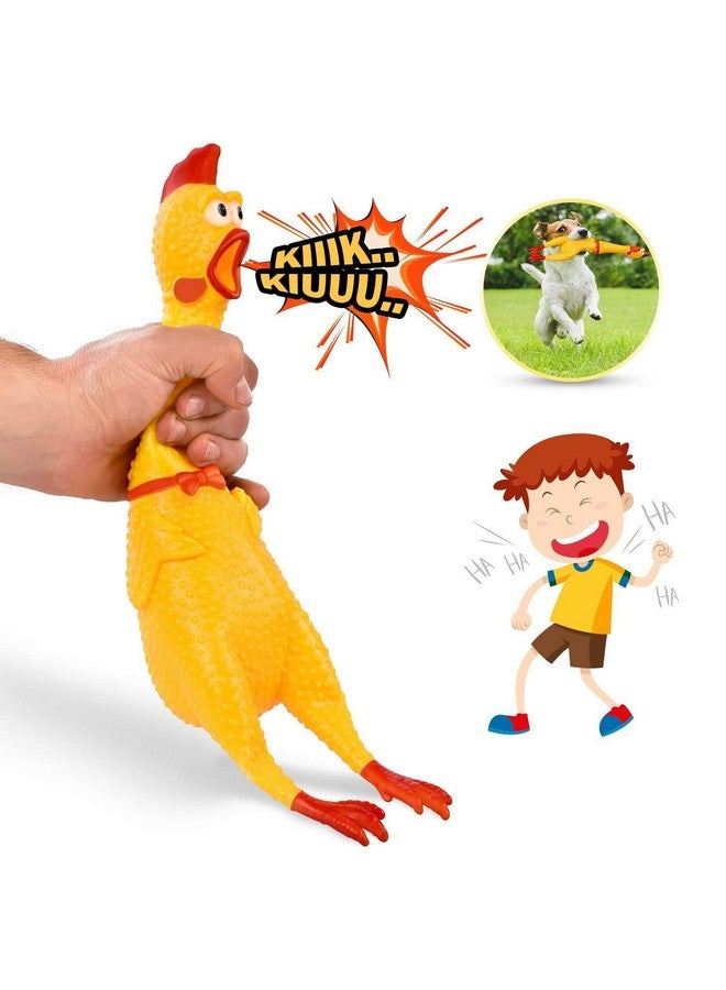سايج سكوير لعبة دجاجة بلاستيكية مبتكرة للأطفال على شكل مربع سايج، تصدر صريرًا وصراخًا مضحكًا وعصرًا وصراخًا (32 سم) - Image 4