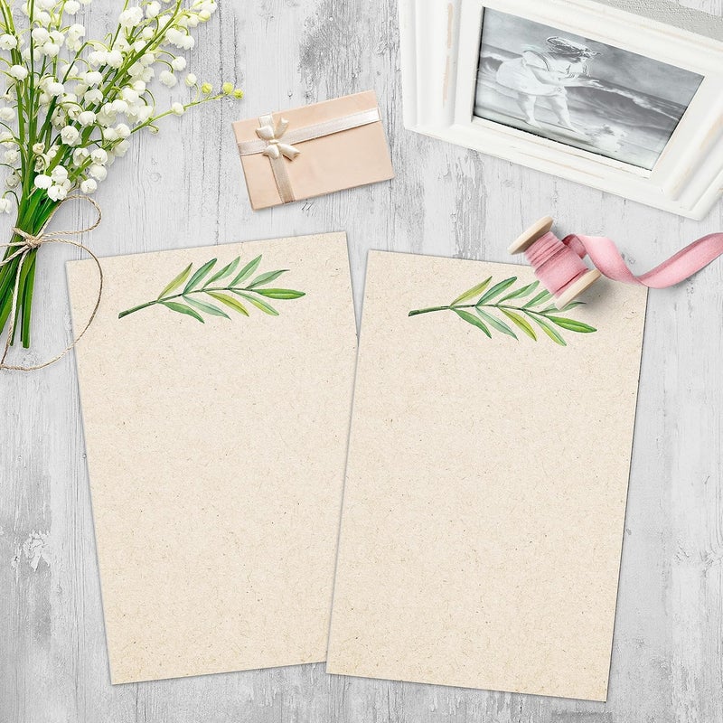321Done Blank Note Cards, 4x6 Thick Cardstock - Greenery Tan Card Stock, Notecards & Stationery for Writing, Stamping, Printing - Made in USA, Set of 50 - No Envelopes - Image 3
