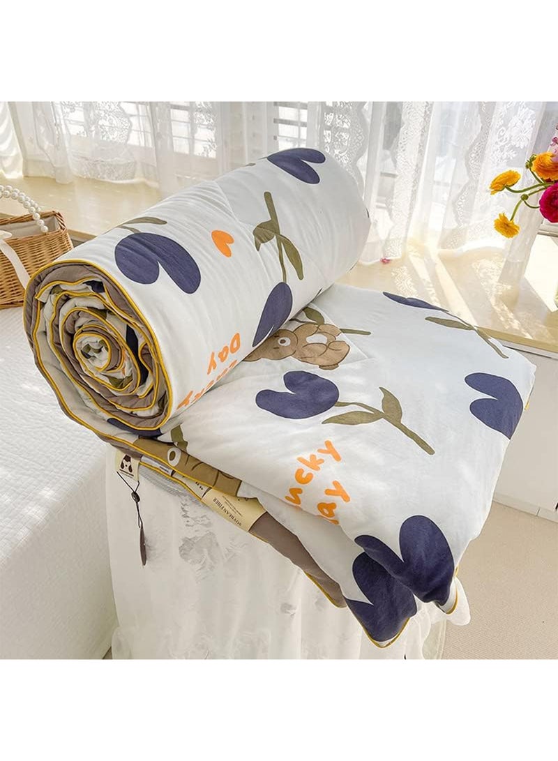 GT-Wheel Jersey Cotton Quilted Toddler Blanket Soft Lightweight Baby Quilt for Boys & Girls Breathable Machine Washable Cozy Crib Blanket - Image 1