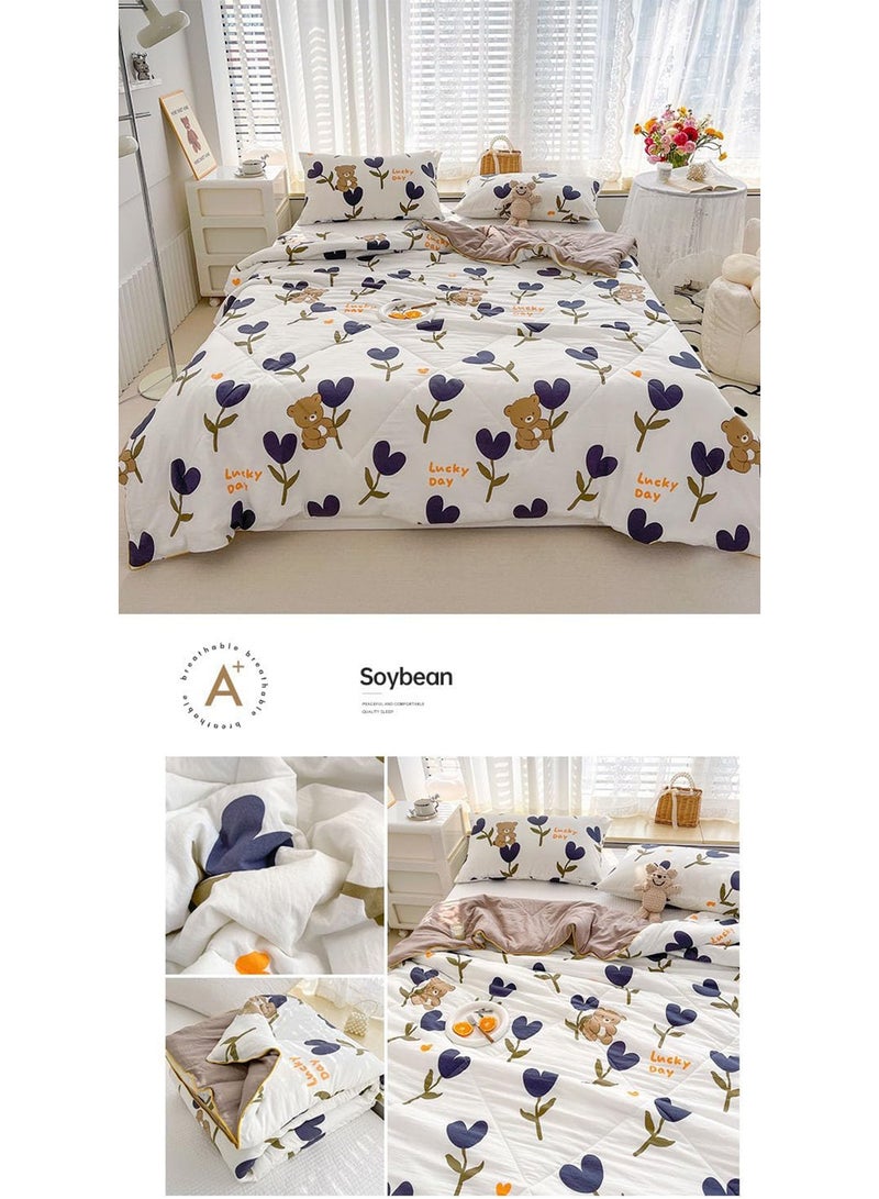 GT-Wheel Jersey Cotton Quilted Toddler Blanket Soft Lightweight Baby Quilt for Boys & Girls Breathable Machine Washable Cozy Crib Blanket - Image 2